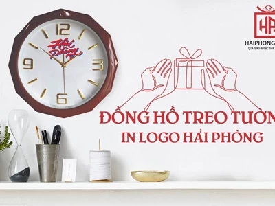 Đồng hồ treo tường in logo "Hải Phòng" - Quà tặng tri ân cho doanh nghiệp